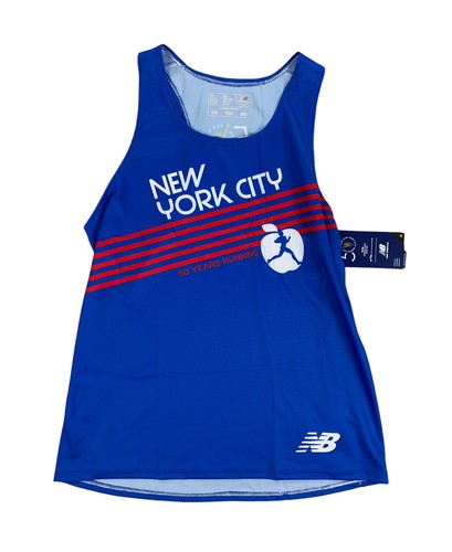 

НОВИНКА New Balance 50th 2022 New York City Marathon Womens Singlet Shirt Blue Sz, Синий