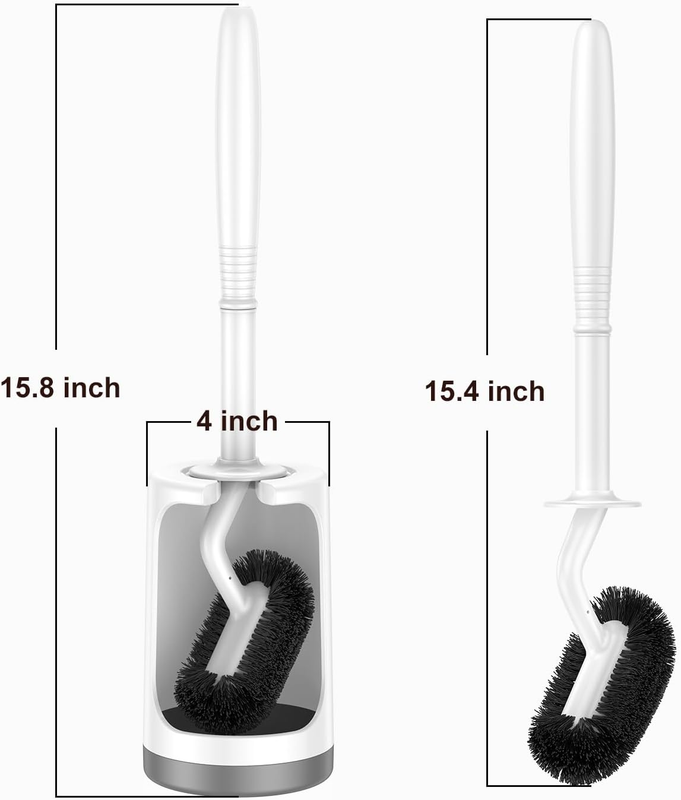 Toilet Brush and Holder Set: Curved Design Toilet Bowl Cleaner Brush for Deep Cl