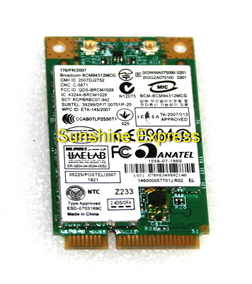 New OEM Dell N204H Broadcom 802.11a/b/g WLAN WiFi Wireless Card BCM94312MCG