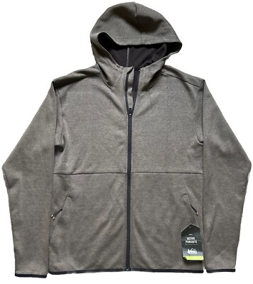 Men's Rei Co-op Active Pursuits Full Zip Hoodie Taupe Jacket Medium NWT Quality