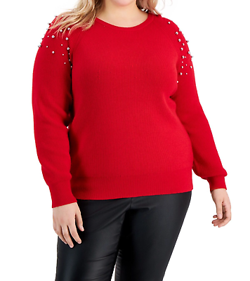 Inc International Concepts Women s Plus 3X Red Rayon Chunky