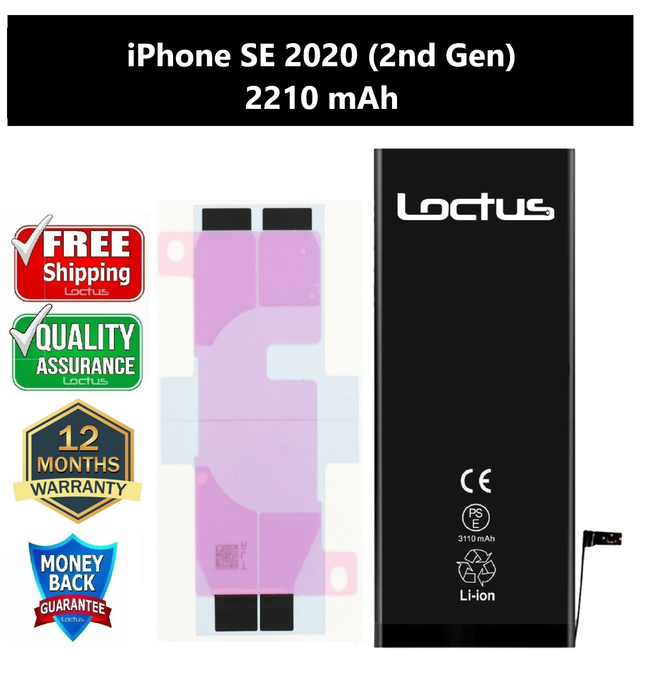 LOCTUS iPhone SE 2020 (2nd Gen) 2210mAh High Capacity Replacement