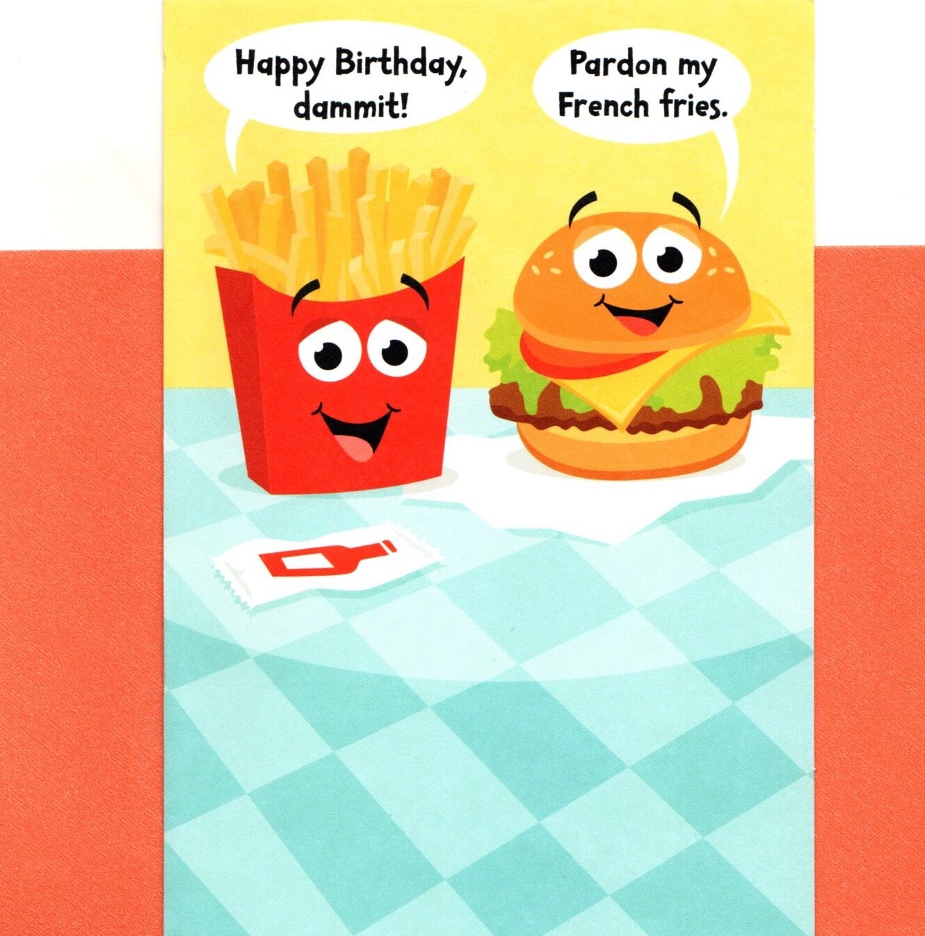 bogeyページ ハンバーガー お誕生日カード 60枚 1008B Burger Beer HAPPY BIRTHDAY Card, Your Man or Boy Who