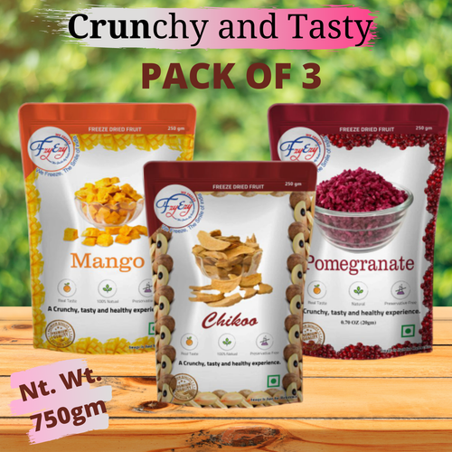 FZYEZY Gefriergetrocknete Mango-, Chikoo- und Granatapfelfruchtpackung mit...