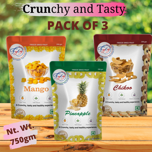 FZYEZY Gefriergetrocknete Mango-, Chikoo- und Ananasfruchtpackung mit 3...