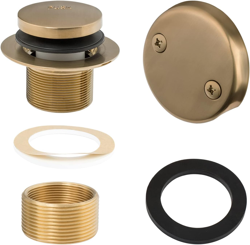 Tip-Toe Tub Trim Set Two-Hole Overflow Faceplate Replace Bath Drain Kit Bronze
