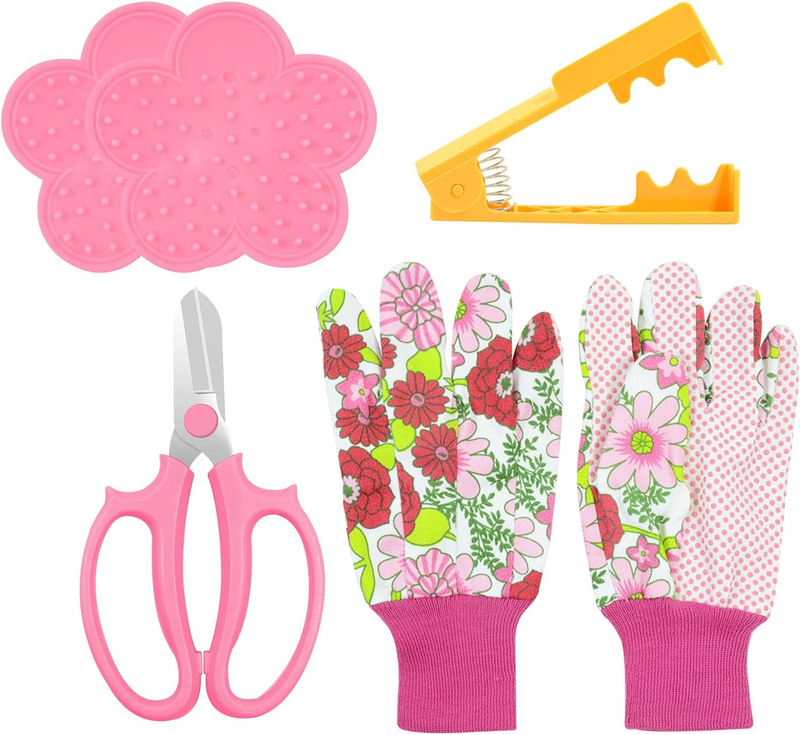 5PCS Rose Thorn Tools Rose Leaf Thorn Strippers with a Rose Pruning Shears and G
