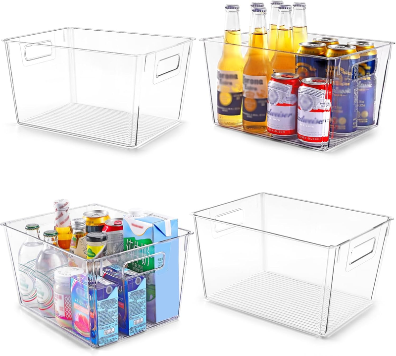 8 Pack Extra Large Clear Storage Containers Pantry Organiser (XXL) for Closet, P