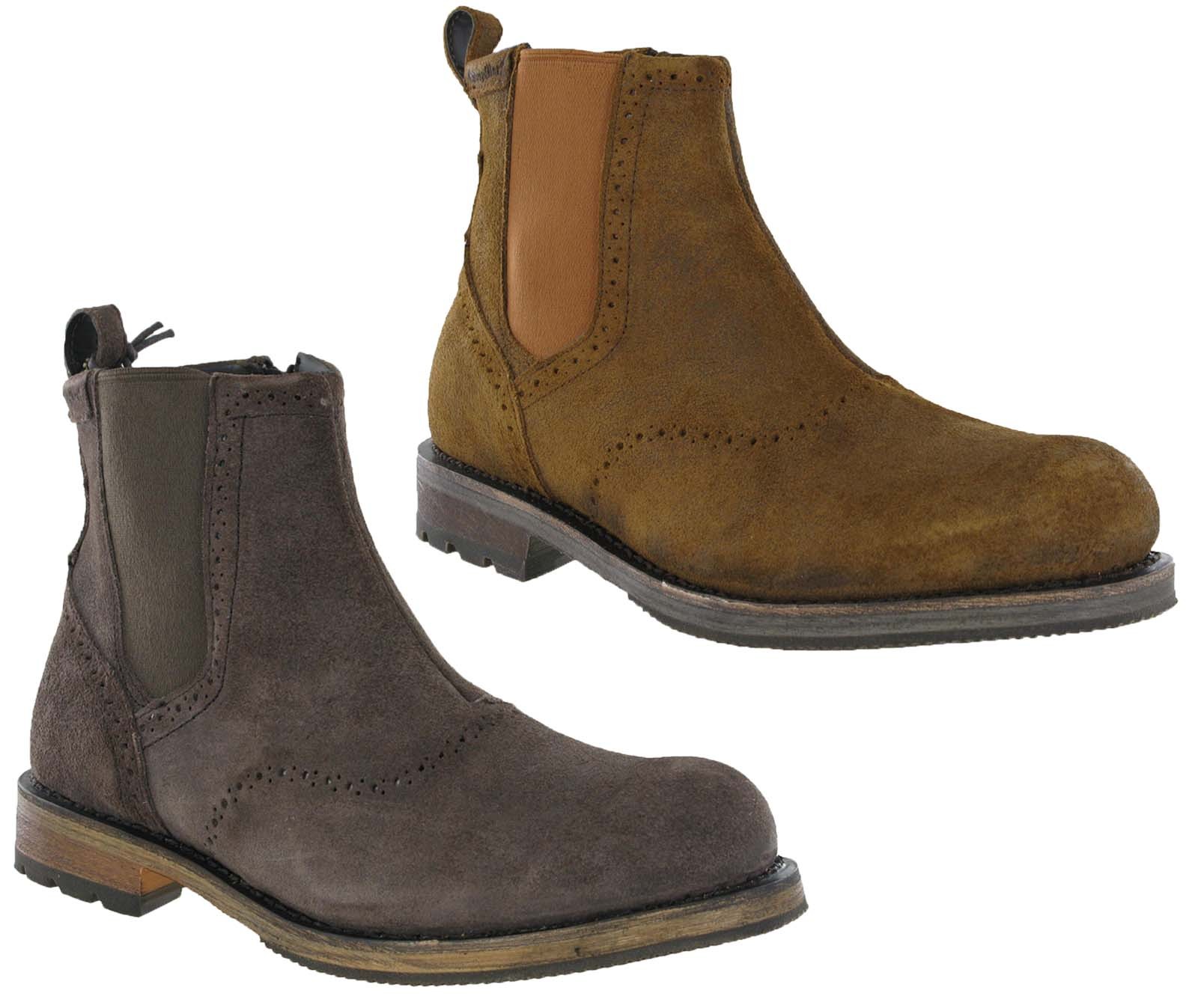 CAT Caterpillar Raw Fitz Chelsea Boots Mens Suede Leather Zip Up Dealer
