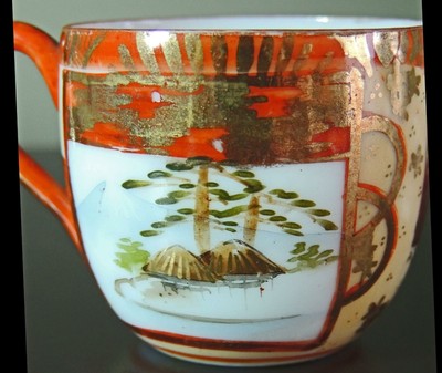 PETITE JAPANESE KUTANI TEACUP / DEMITASSE, DELICATE PORCELAIN, MINT CONDITION