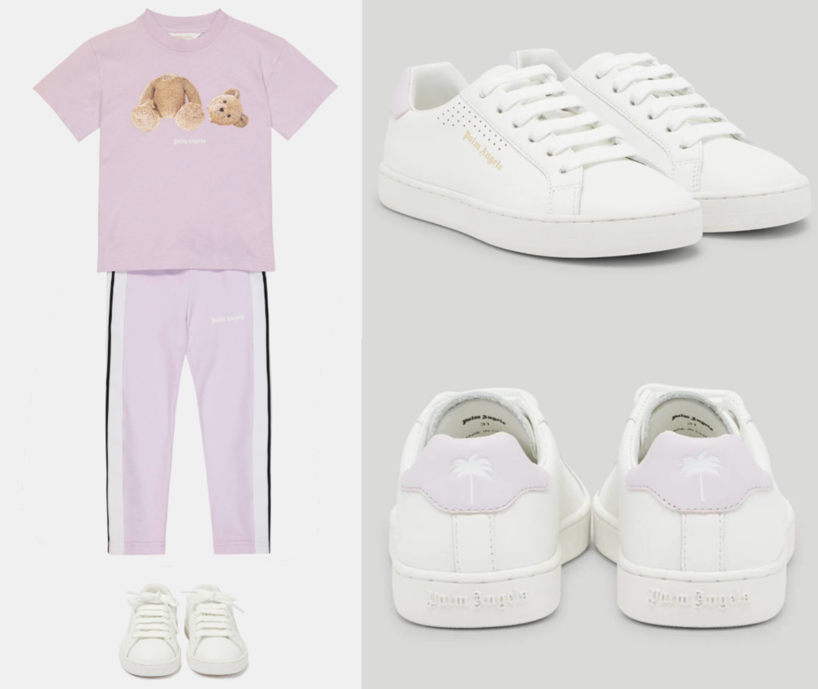 Palm Angels Kids Unisex Girls Boys Leather Tennis Sneakers