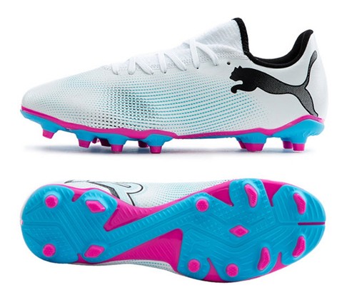 PUMA Men Future 7 Play FG/AG Cleats White Soccer Football
