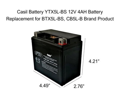 YTX5L-BS Motorcycle Battery Replacement for KTM 530CC EXC, Racing 2008 - 2012