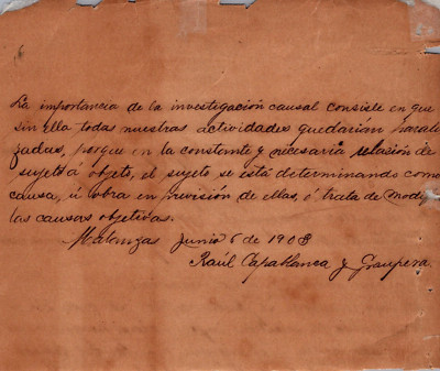 WOW! Letter 1908 Chess Legend Jose Raul Capablanca AUTOGRAPH SIGNED