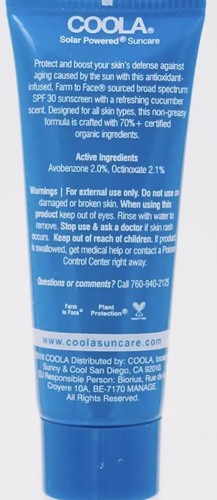 2 Coola Classic Face Sunscreen Cucumber Moisturizer Organic Suncare SPF30 Travel