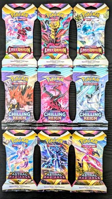 Pokemon 9 BUSTINE SLEEVED LOST ORIGIN CHILLING REIGN ASTRAL RADIANCE Giratina V