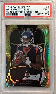 2016-2017 Panini Select XRC Deshaun Watson #10/25 Tie Dye Prizm RC  PSA 9 Mint