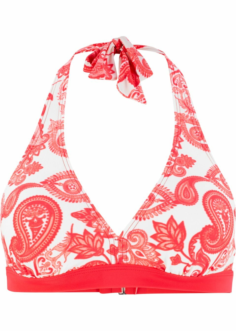 Damen Neckholder Bikini Oberteil, 319267 in Pink/Weiß, für Cup A+B 44