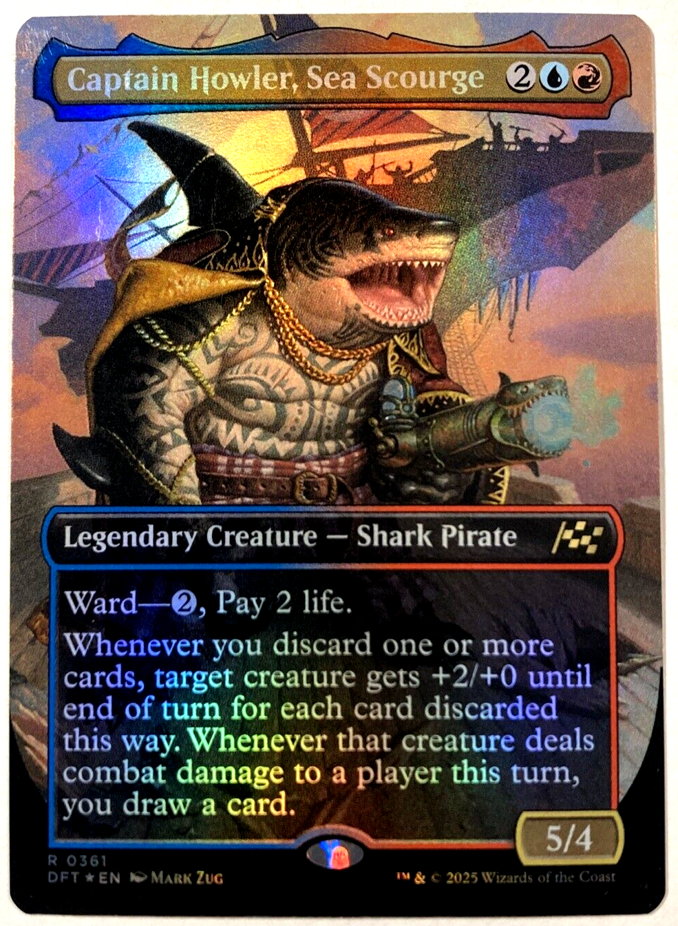 MTG Captain Howler, Sea Scourge BORDERLESS FOIL Aetherdrift
