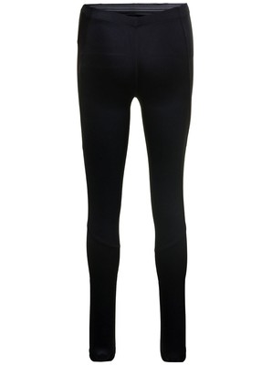 Pre-owned Balenciaga Leggings With Side Logo Detail In Stretch Spandex In Black