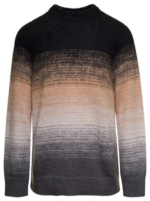 Pre-owned Laneus Multicolor Crewneck Sweater In Mohair Blend Man