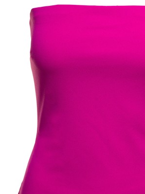 Pre-owned Solace London Fuchsia Maxi 'zora' Dress With Deep Front Vent In Polyester Woman In Pink