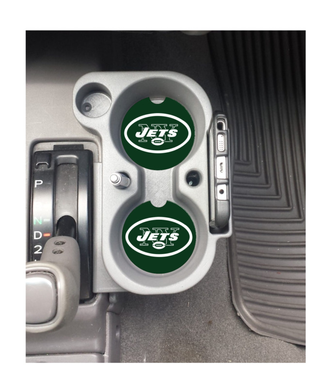 New York Jets Rubber Car Coasters Set (2) Nfl