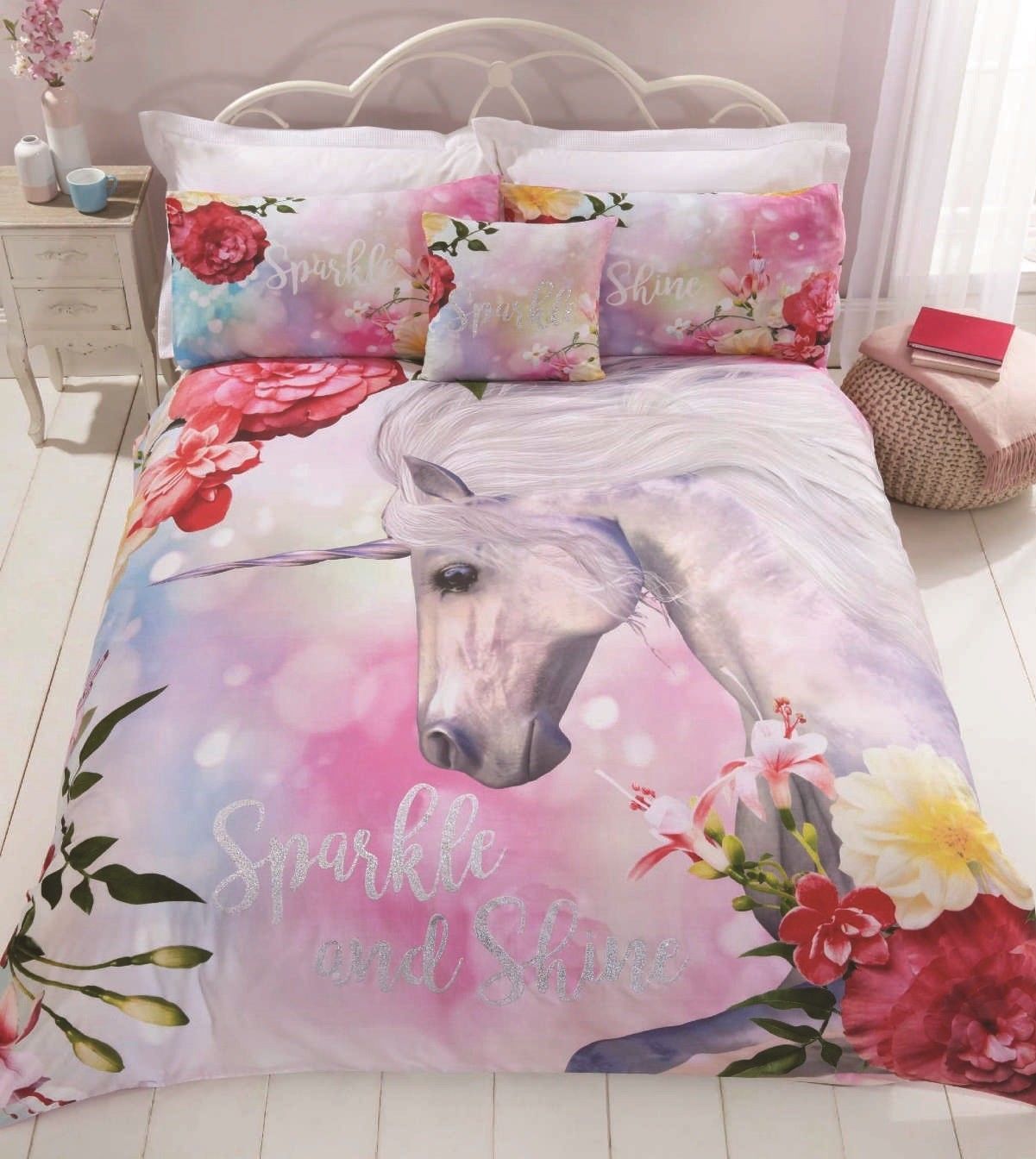 Smile Dream Sparkle Duvet Quilt Cover Bedding Set With Pillowcases In All Sizes