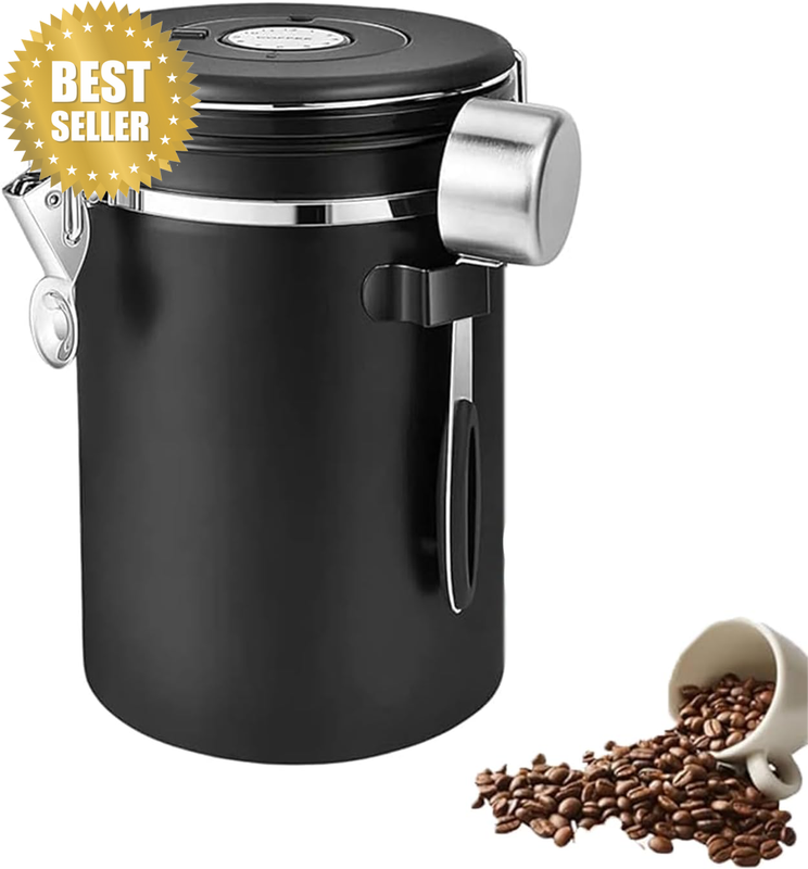 Airtight Coffee Canister, Coffee Bean Storage,Stainless Steel Coffee Jar with Me