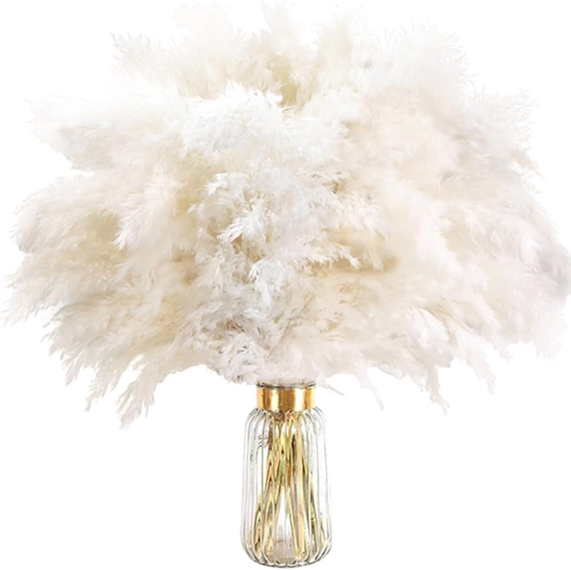 21PCS White Pampas Grass for Home Decor - Elegant Boho Decor - Premium Quality P