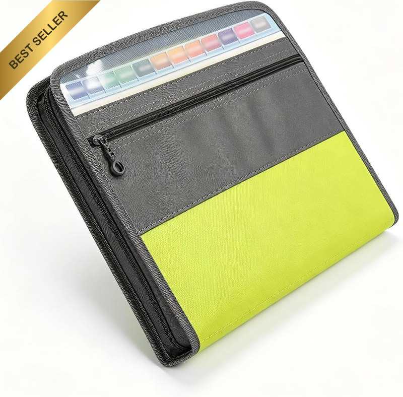 13 Pocket Expanding File Folder with Zipper - A4 Accordion Document Organizer fo