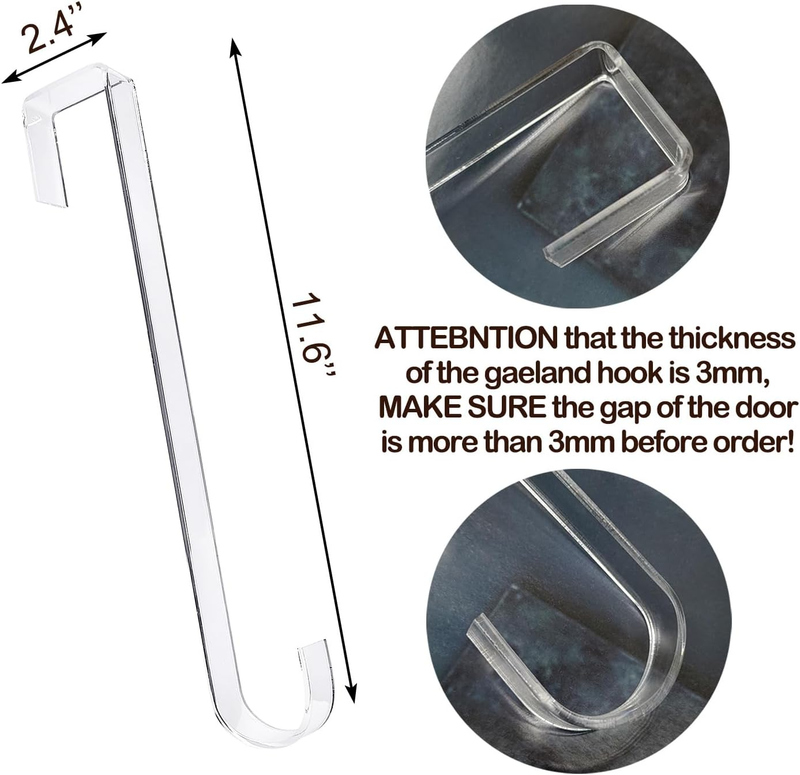 2pcs Wreath Hangers, 12" Clear Wreath Hangers, Welcome Sign for Front Door Decor