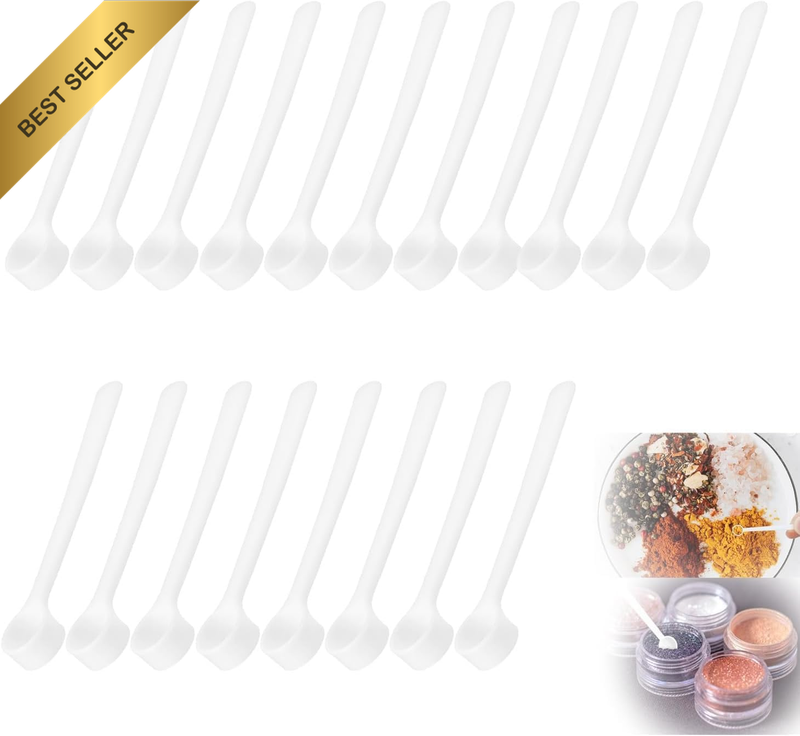100Pcs 0.5G Mini Measuring Spoons, Mini Micro Powder Scoops for Spice, Mica, Cos