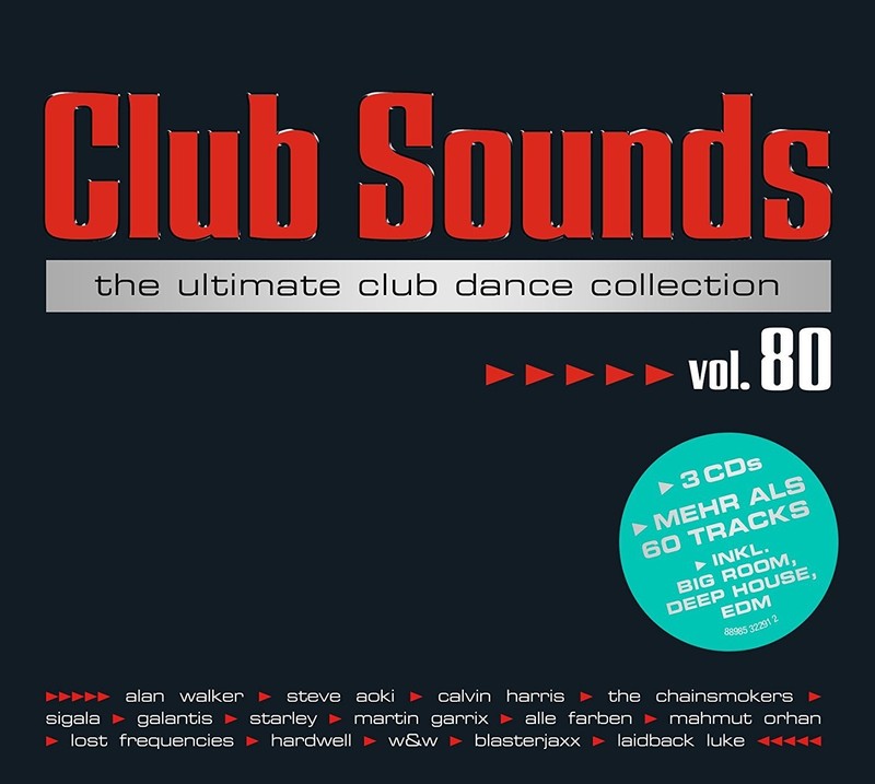 CLUB SOUNDS,VOL.80 - ALAN WALKER/CASCADA/KLAAS/W&W/+  3 CD NEW