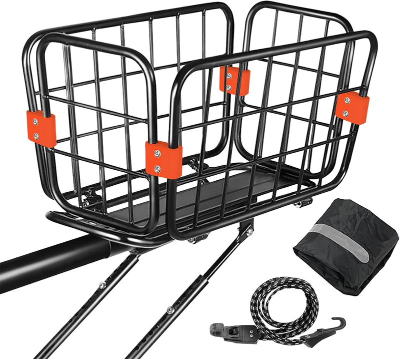 Rear Bike Rack with Basket, 165 Lb Load & 4 Gal for Bike Rear Rack-Aluminum Allo