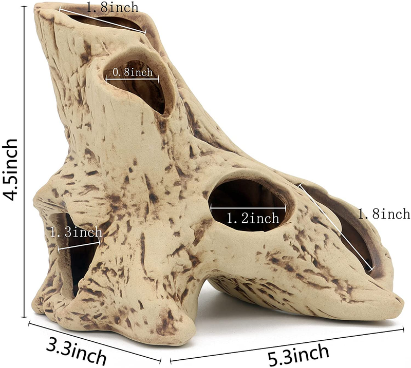 Aquarium Tree Stump Hole for Betta Fish Toys,Rock Cave Cichlid Stone Betta Fish