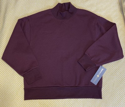 Women's Large Burgundy Cozy Cowl Sweater Harmony Balance Yoga Gym Casual