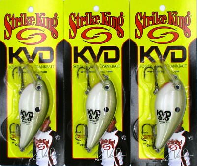 (3) Strike King KVD 8.0 Square Bill 4 1/4'' Crankbaits 1.5 Oz Tennessee Shad New