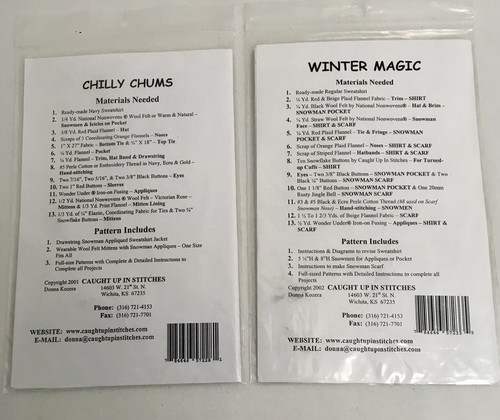 Caught Up In Stitches Chilly Crums & Winter Magic Craft Patterns