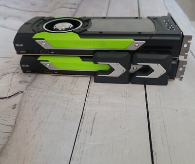 Lot of 2 Nvidia Quadro GP100 16GB HBM2 Video Graphics Card W/ 2 MV Link   Bridge