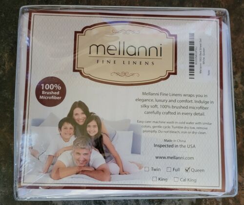 Queen Mellanni 4-Piece Bed Sheet Set- Deep Pocket Stain Resi
