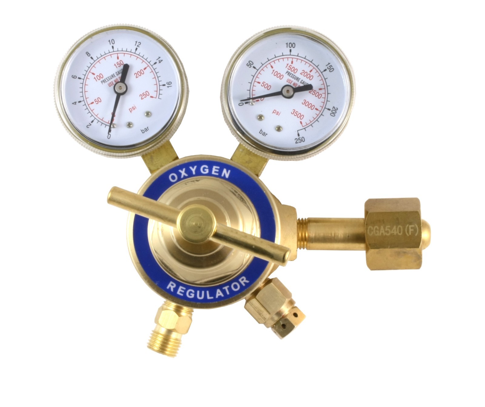 Twostage regulator Oxygen Inlet CGA540, Outlet 9/16” Constant