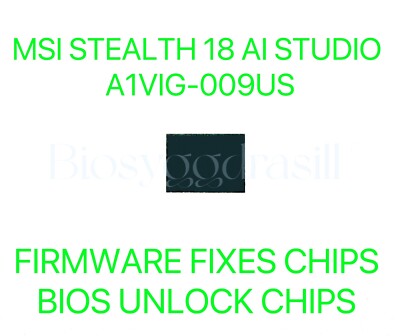 MSI Stealth 18 AI Studio A1VIG-009US, ADMIN NO PASSWORD BIOS CHIP FIRMWARE FIXES
