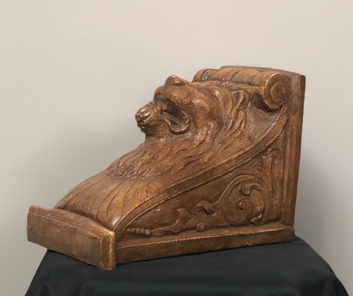 LION FACE KINGS HEAD CORBEL VINTAGE REPRODUCTION - PLASTER