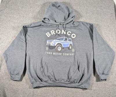 Rue21 Hoodie Gray Sweatshirt Ford Bronco Unisex Cotton Fleece 2XL