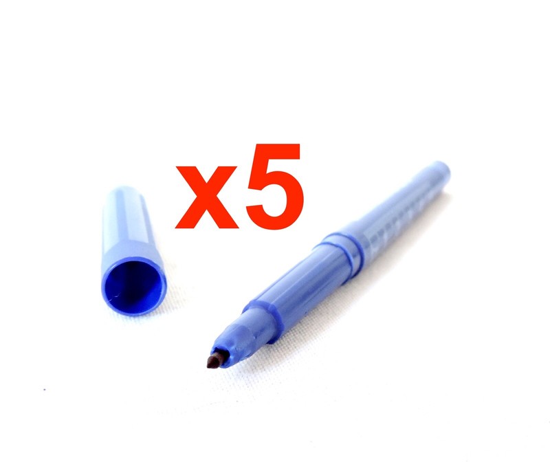 Surgeons Marking Pen Skin Marker - Fine Tip BLUE - Tattoo Piercing Body Lot of 5