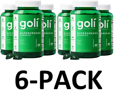 Goli Nutrition Supergreens Gummies 60 Pieces Pack of 6