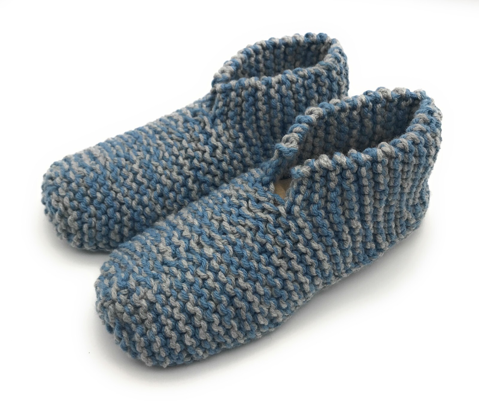 Cozy Hand Knit Double Yarn House Slippers – Unisex Medium Adult Size