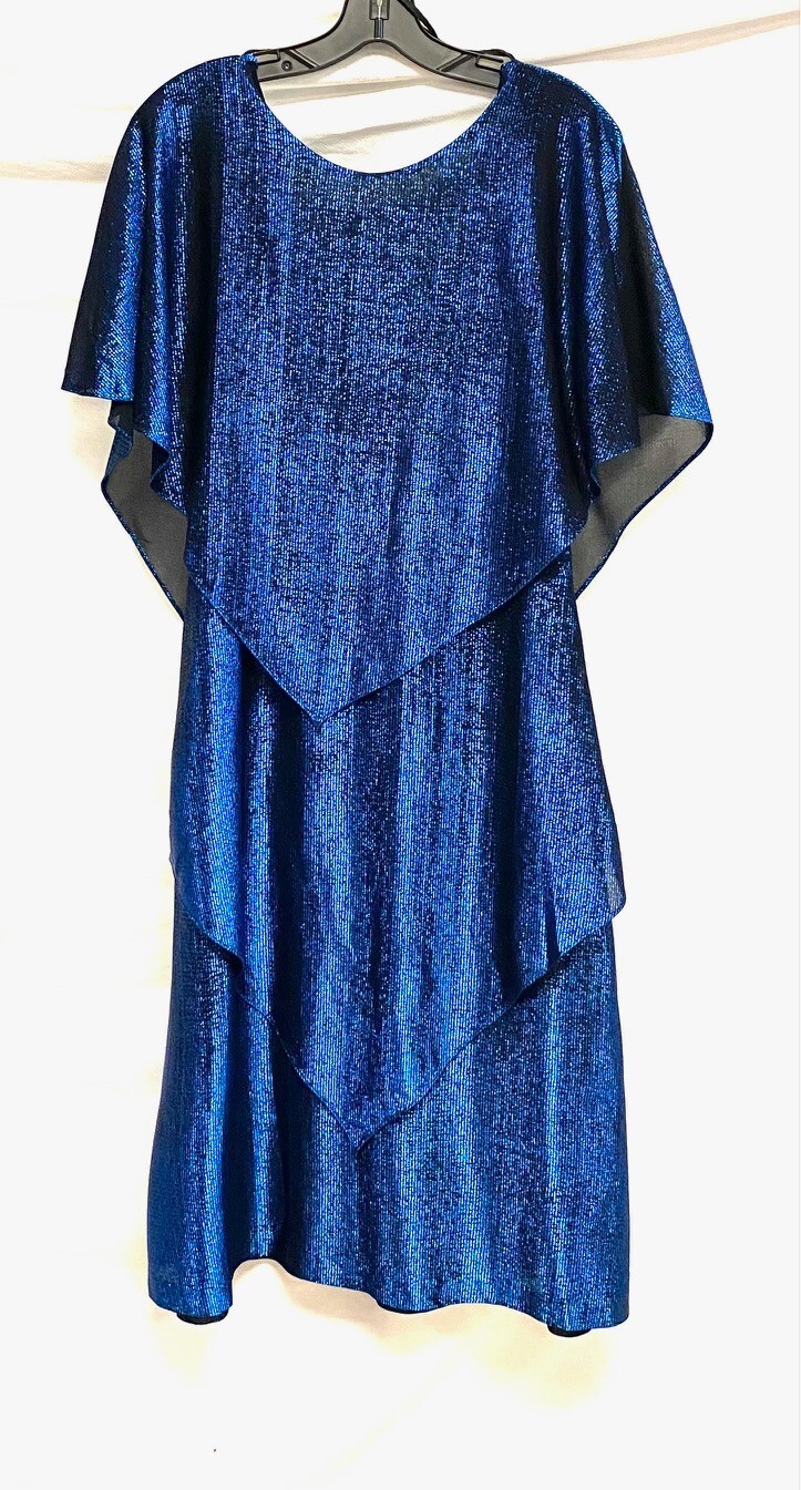 

Платье VINTAGE Designer Gilberti сине-черного цвета Lame с металлическим отливом, 8–10 мл, Синий