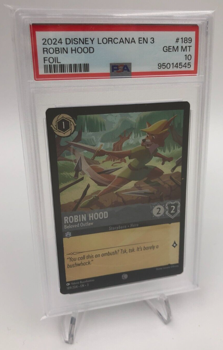 2024 DISNEY LORCANA EN 3 Card ROBIN HOOD #189 FOIL slab